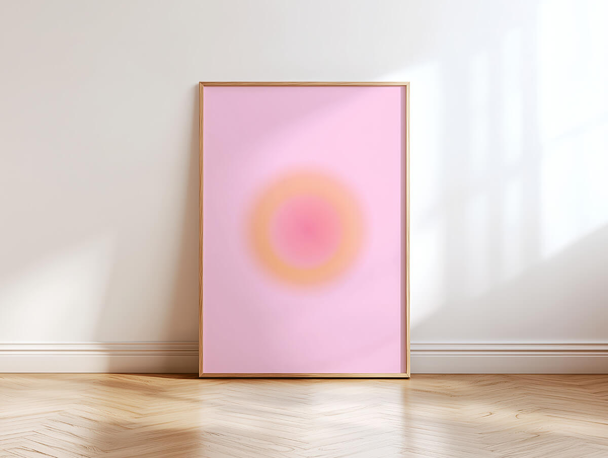 Aura Poster rosa im Rahmen