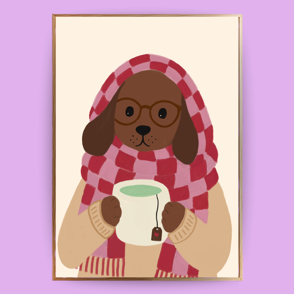 Cozy Dog Poster - Braun