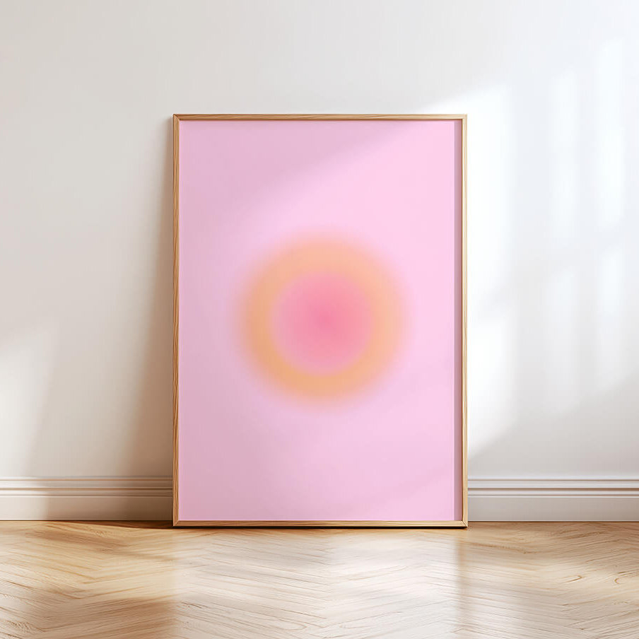 Aura Poster rosa im Rahmen