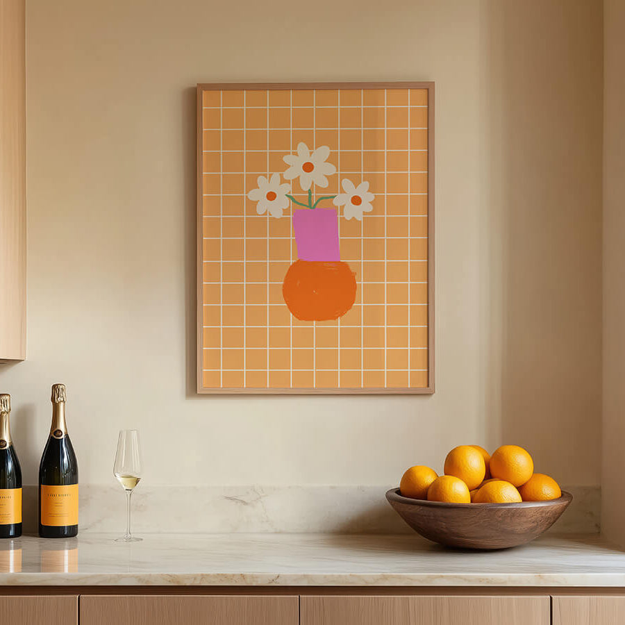 Poster Blumenvase im Rahmen