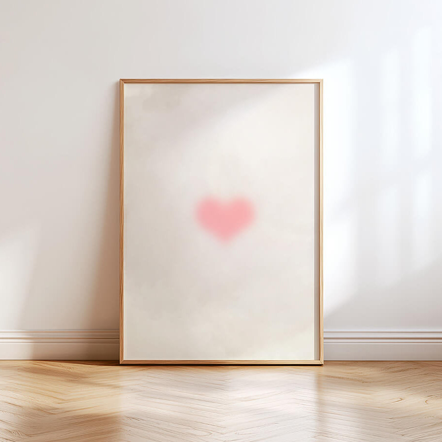 Blush Herz Poster im Rahmen