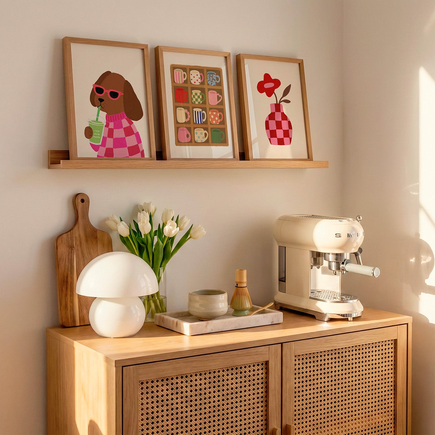 Set aus 3 Postern: Coffee Corner Ecke