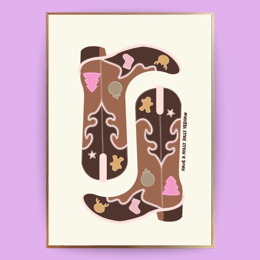 Cowboy Winterstiefel Poster - 13x18 cm - LostPrint