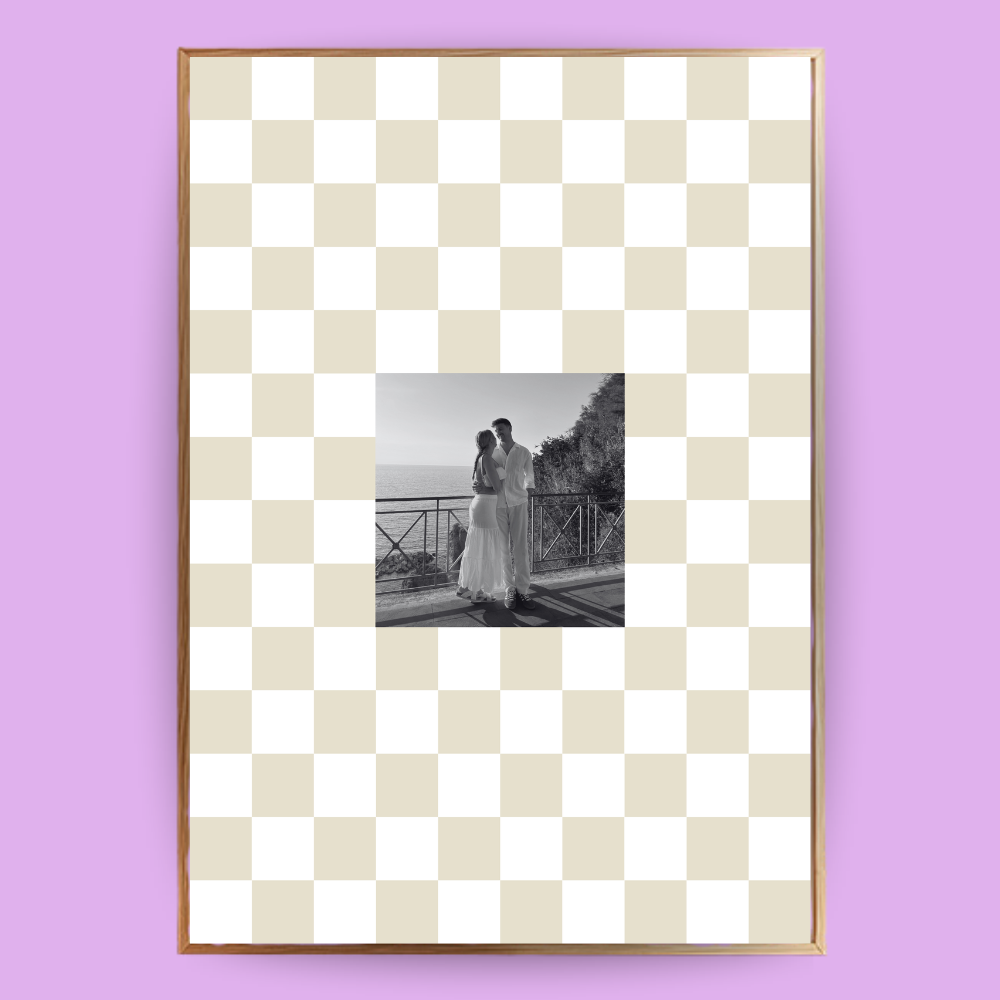 Personalisiertes Passepartout-Poster Kariert Klassisch - LostPrint