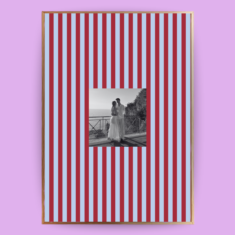 Personalisiertes Passepartout-Poster Streifen Bunt - LostPrint