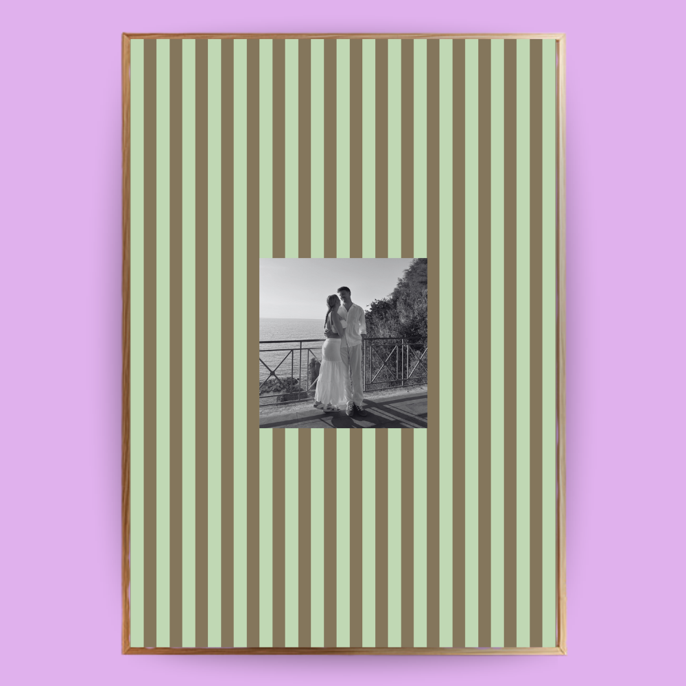 Personalisiertes Passepartout-Poster Streifen Bunt - LostPrint
