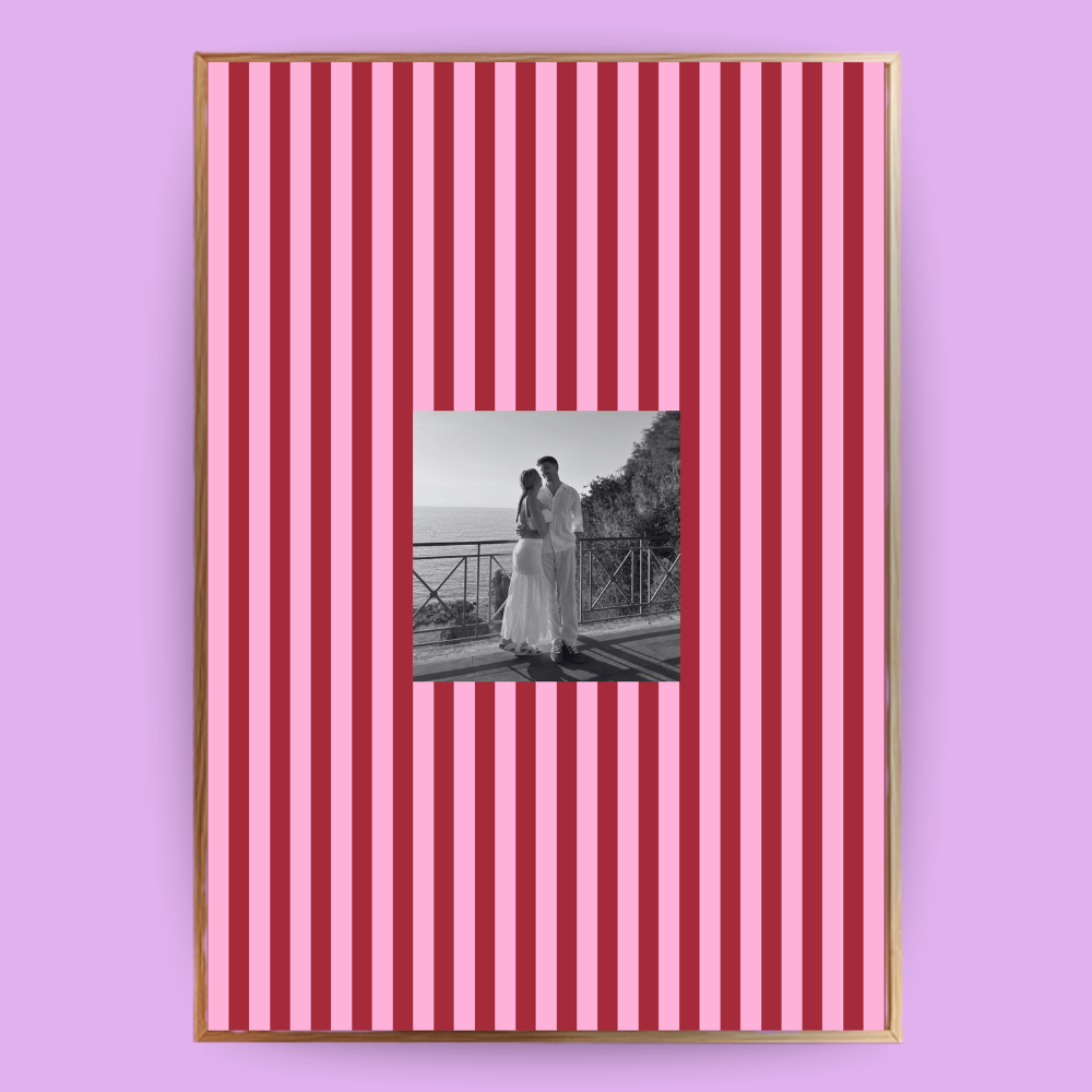 Personalisiertes Passepartout-Poster Streifen Bunt - LostPrint
