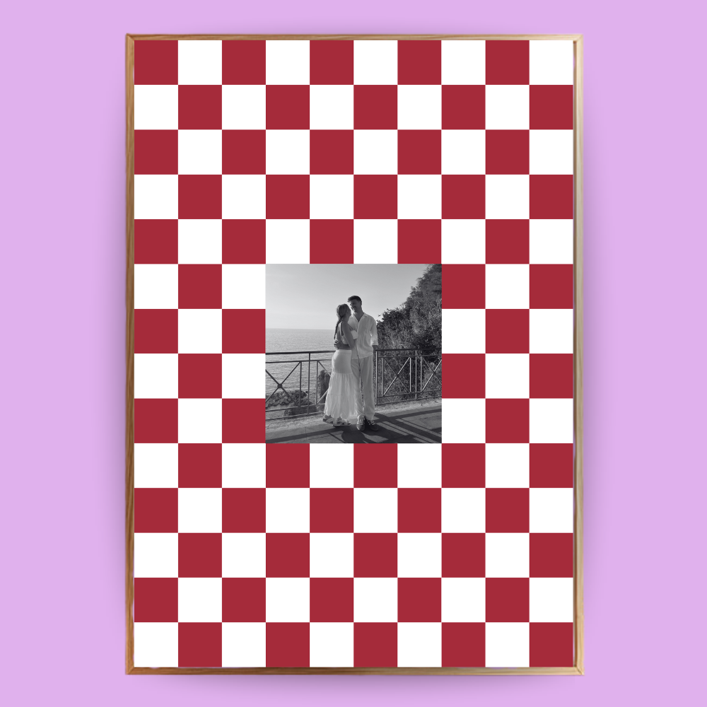 Personalisiertes Passepartout-Poster Kariert Klassisch - LostPrint