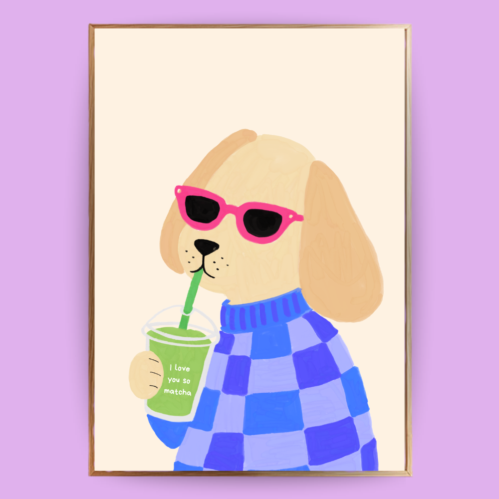 I Love You So Matcha - Cream Poster