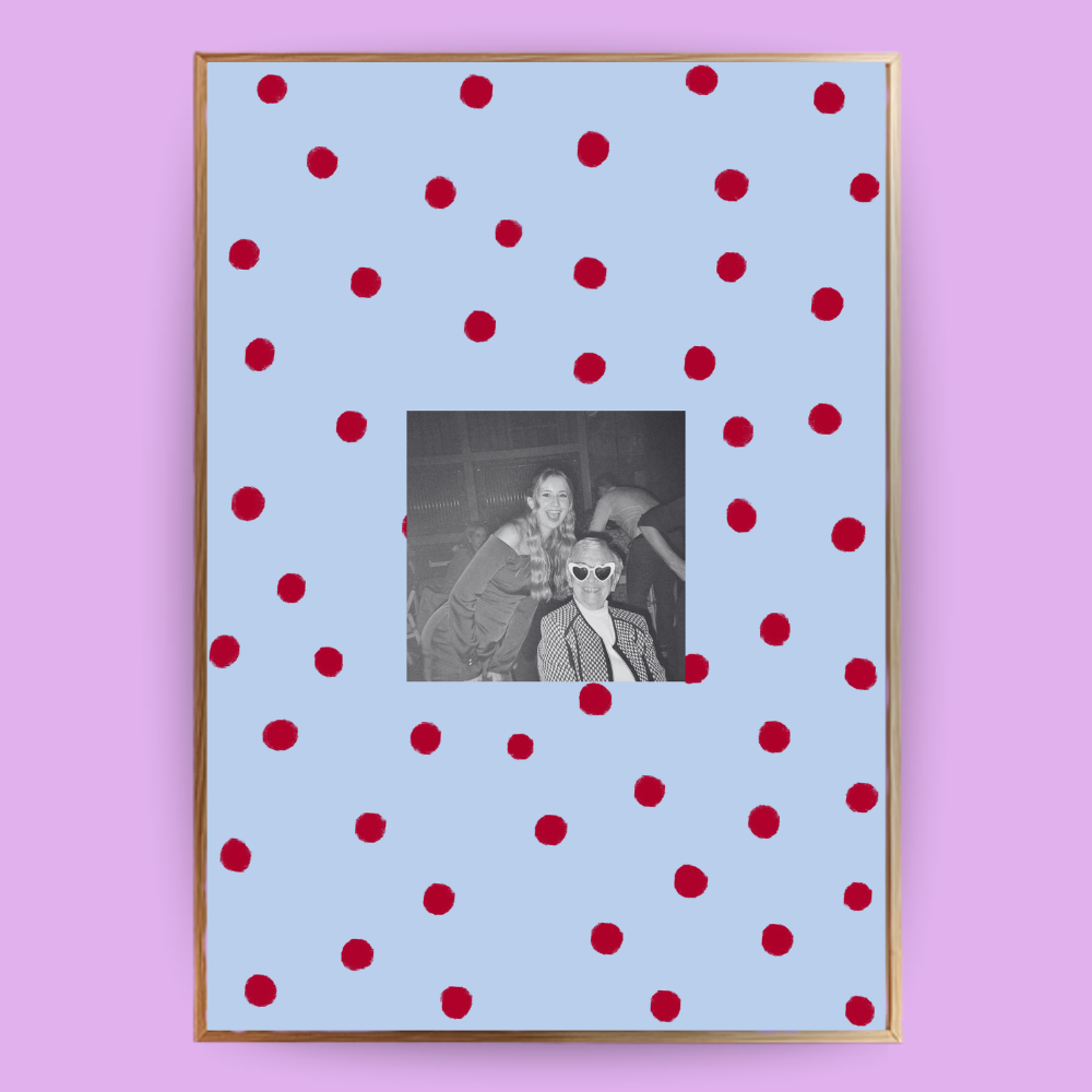 Personalisiertes Passepartout-Poster Polka Dot