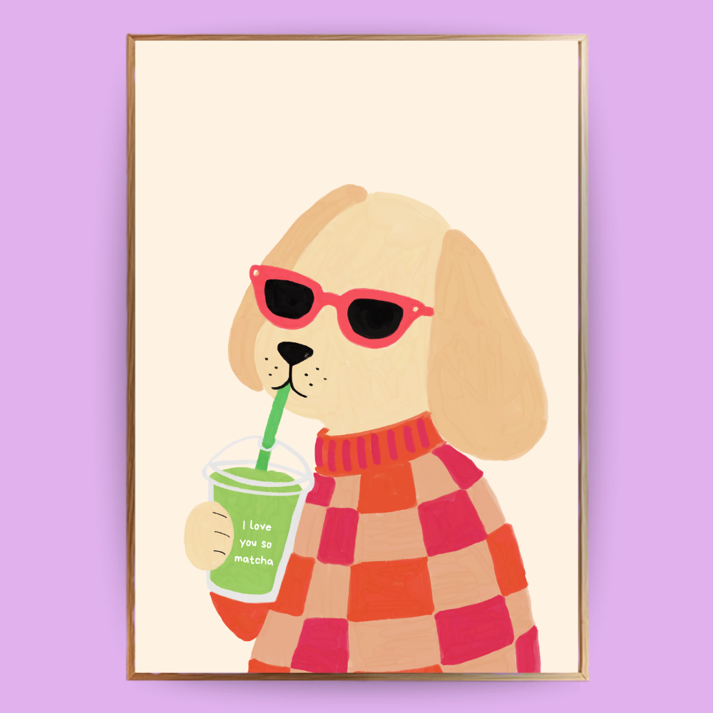 I Love You So Matcha - Cream Poster