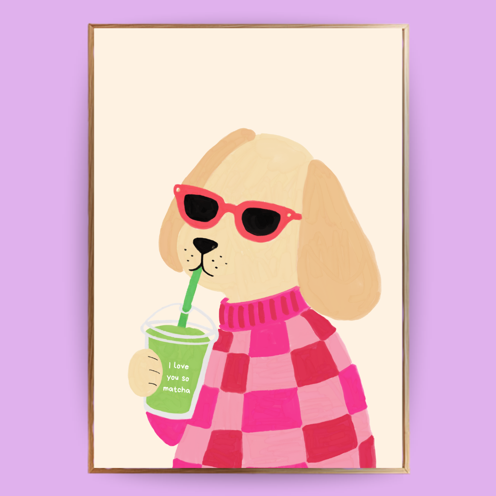 I Love You So Matcha - Cream Poster