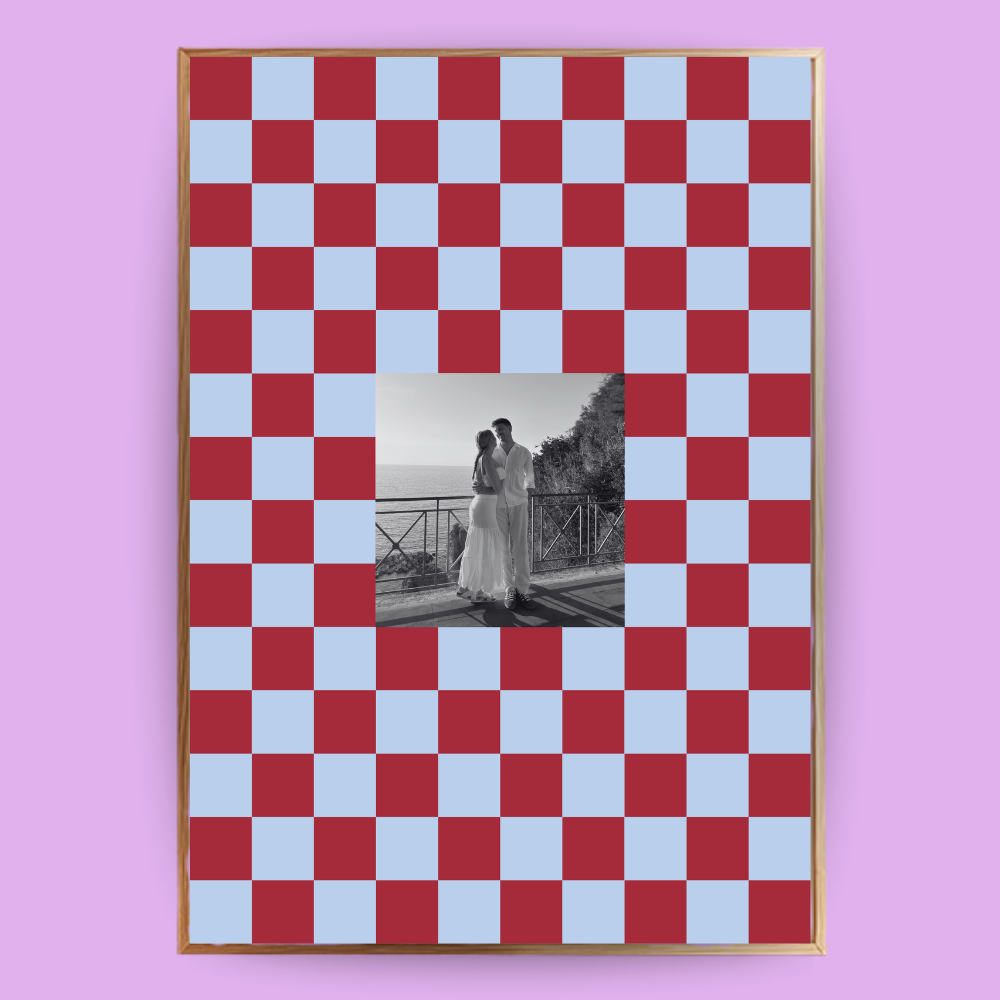 Personalisiertes Passepartout-Poster Kariert Klassisch - LostPrint