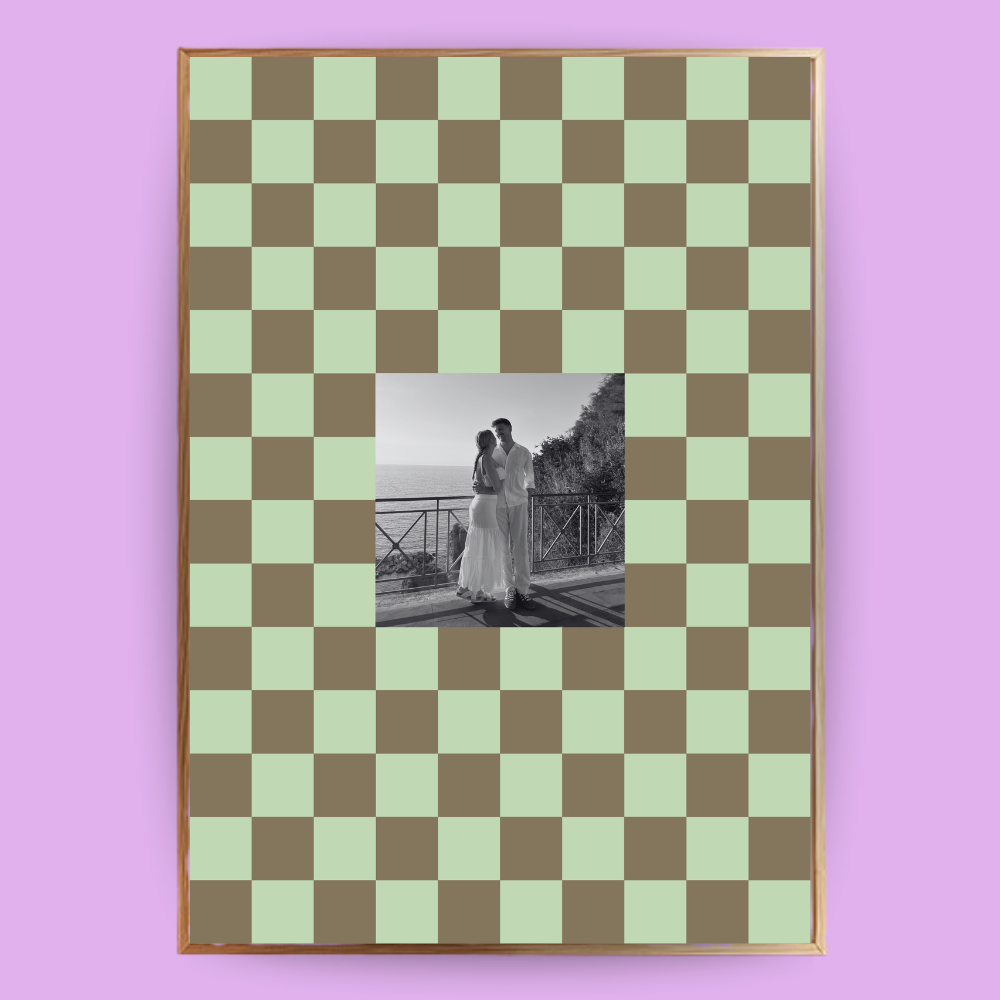 Personalisiertes Passepartout-Poster Kariert Klassisch - LostPrint
