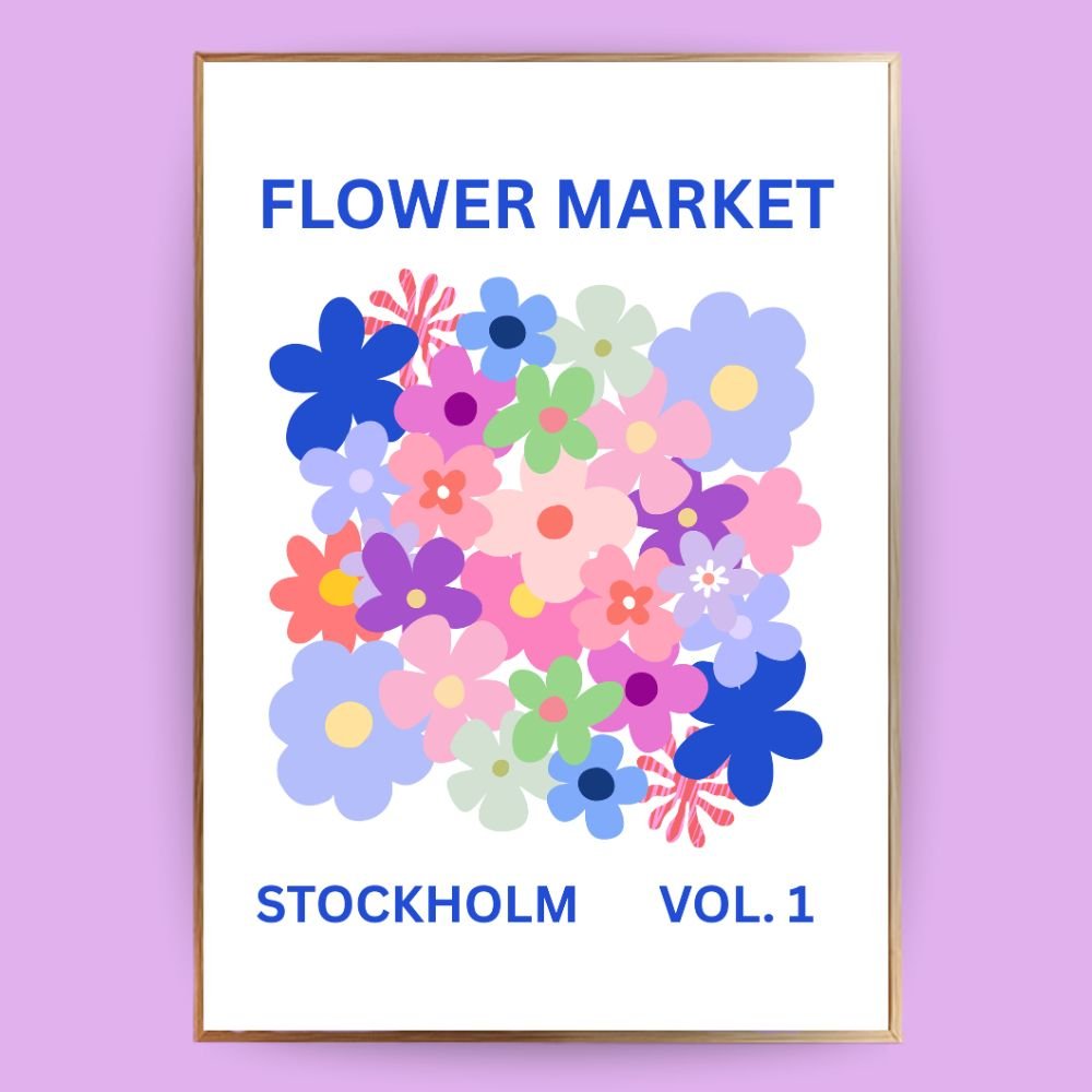 Flower Market Stockholm Poster - 13x18 cm - LostPrint