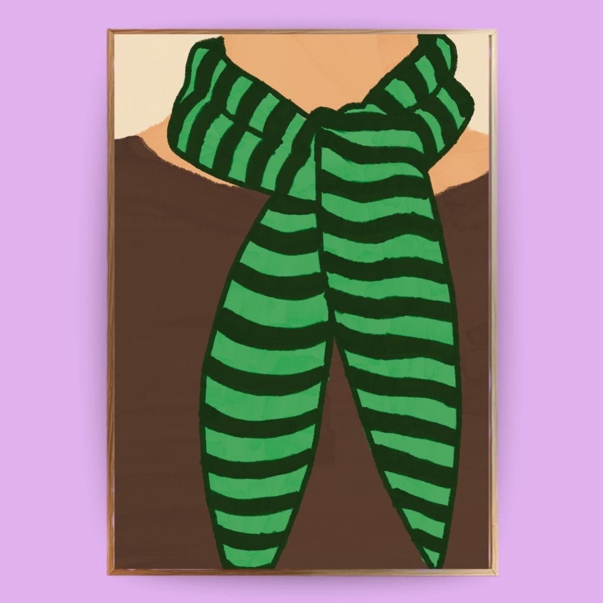 Gestreifter Schal Poster - 13x18 cm - LostPrint