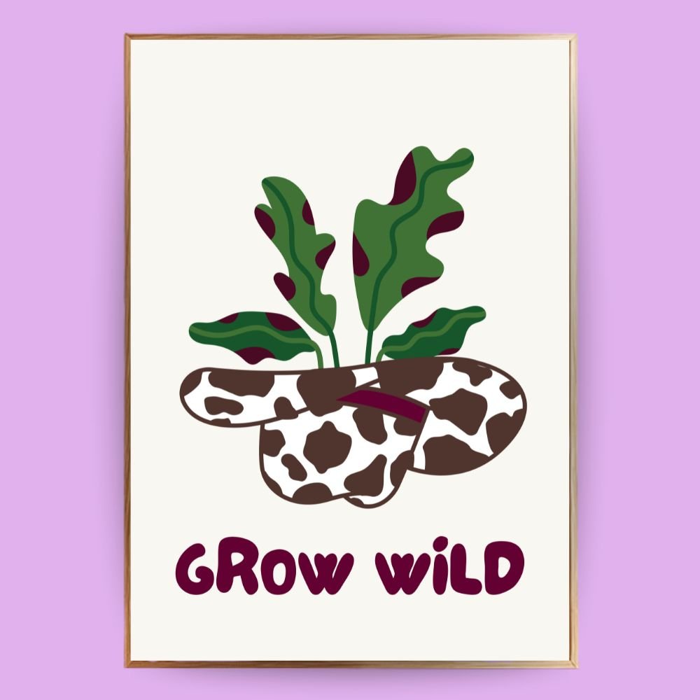 Grow wild Pflanzen Poster - 13x18 cm - LostPrint