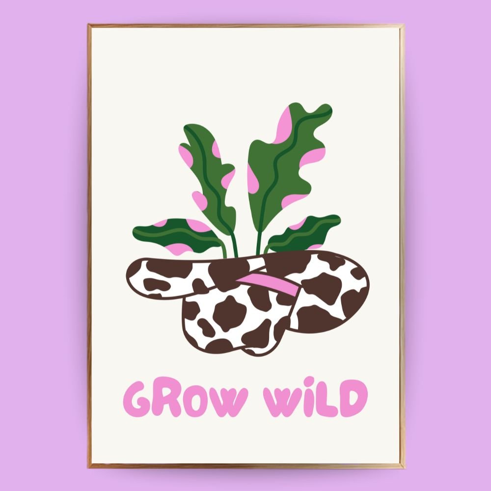 Grow wild Pflanzen Poster - 13x18 cm - LostPrint