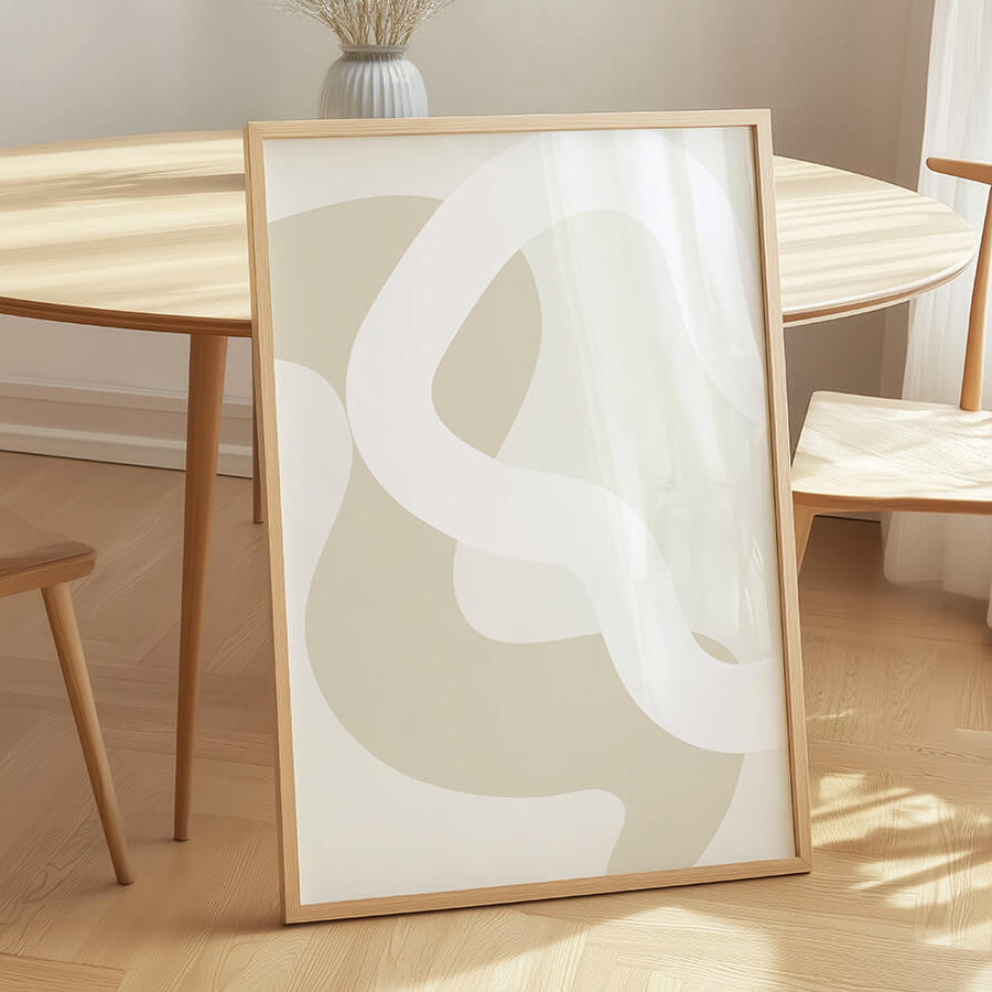 Minimalismus Poster im Rahmen in beige