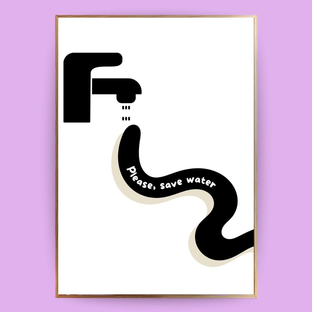 Please, save water Poster - 13x18 cm - LostPrint