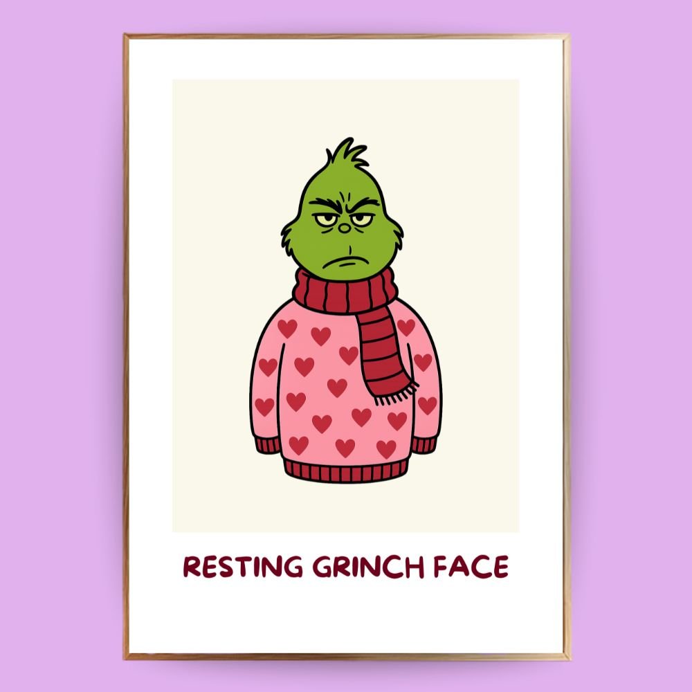 Resting Grinch Face Poster - 13x18 cm - LostPrint