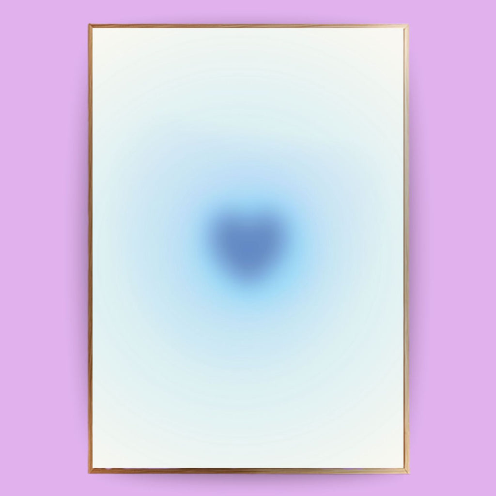 Blaues Aura Herz Poster - LostPrint