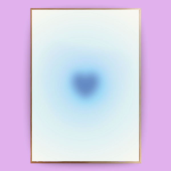 Blaues Aura Herz Poster