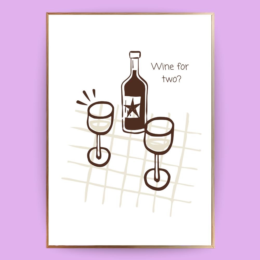 Wine for two Poster - 13x18 cm - LostPrint