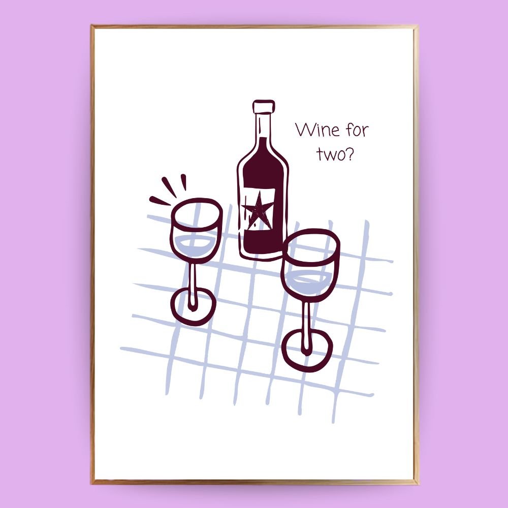 Wine for two Poster - 13x18 cm - LostPrint