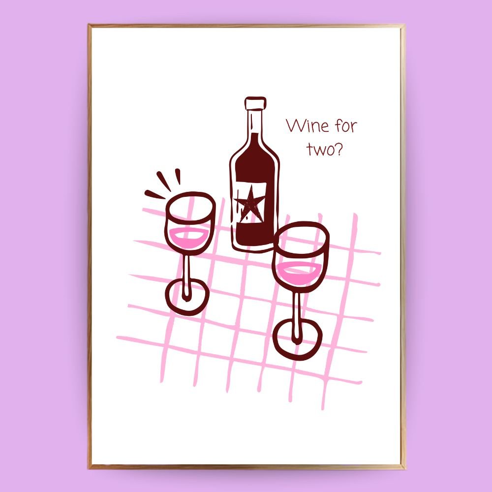Wine for two Poster - 13x18 cm - LostPrint